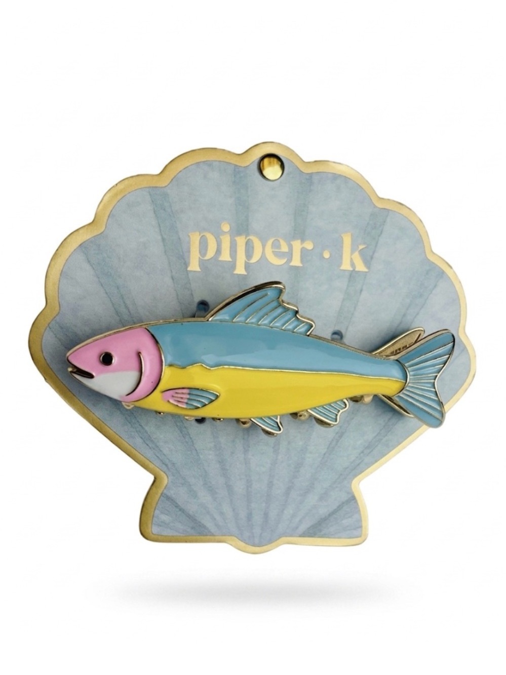 NWT ⚜️🐟⚜️ Piper K Vibrant Rainbow Trout Fish Metal Hair Claw Clip